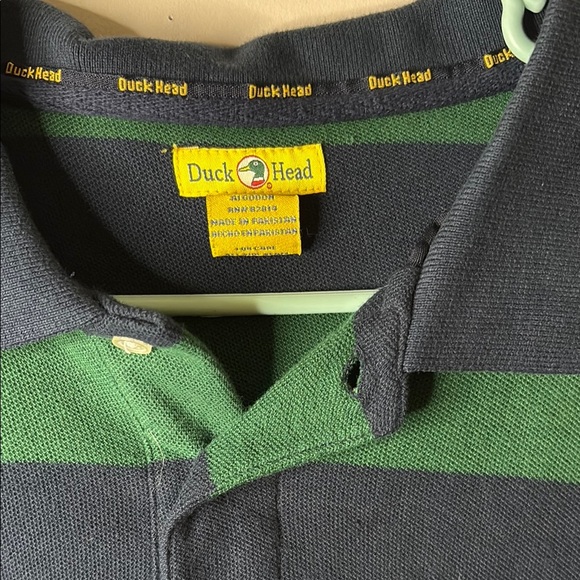 Duck Head Green and Blue Striped Polo Shirt - Picture 2 of 5